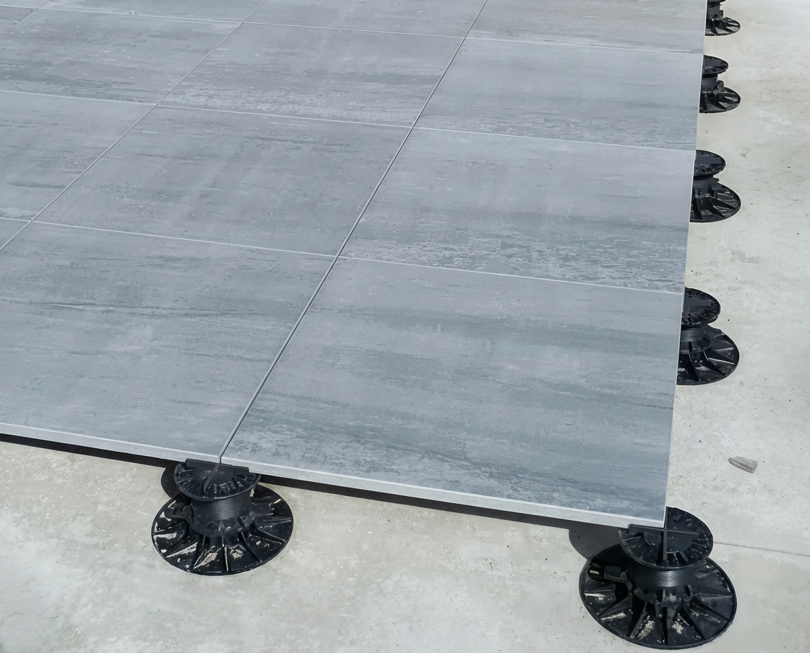 Plot réglable PloTerrasse à croix sous dalles de carrelage